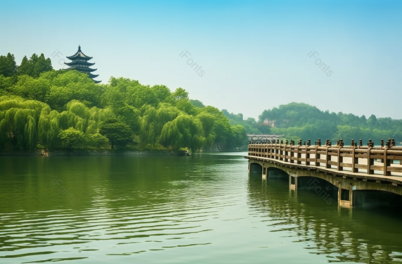 杭州西湖春景中式传统园林,高清,摄影图,摄影图片,图片大全,摄影图免费下载